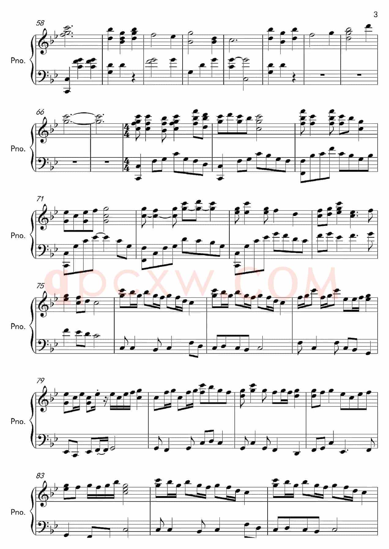 洛北情歌主题变奏曲（钢琴小品）
