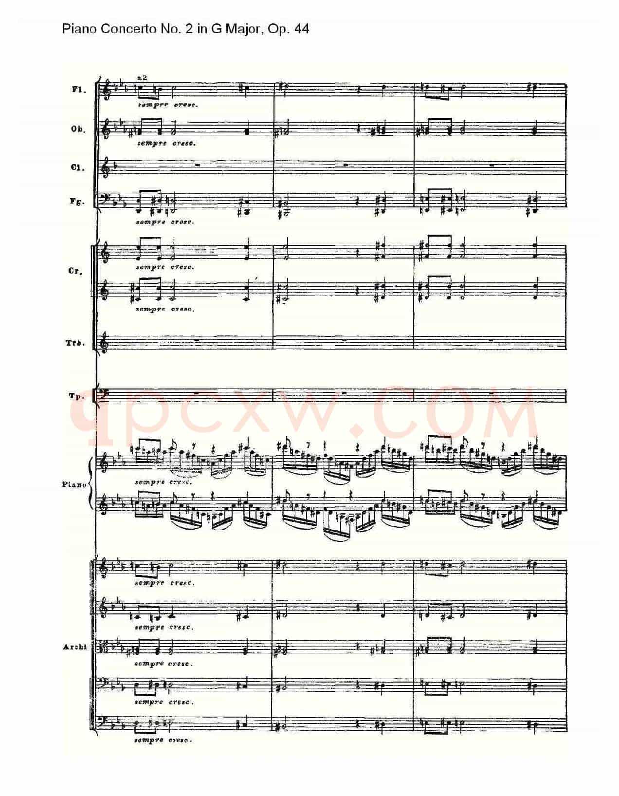 G大调第二钢琴协奏曲, Op.44第一乐章（一）