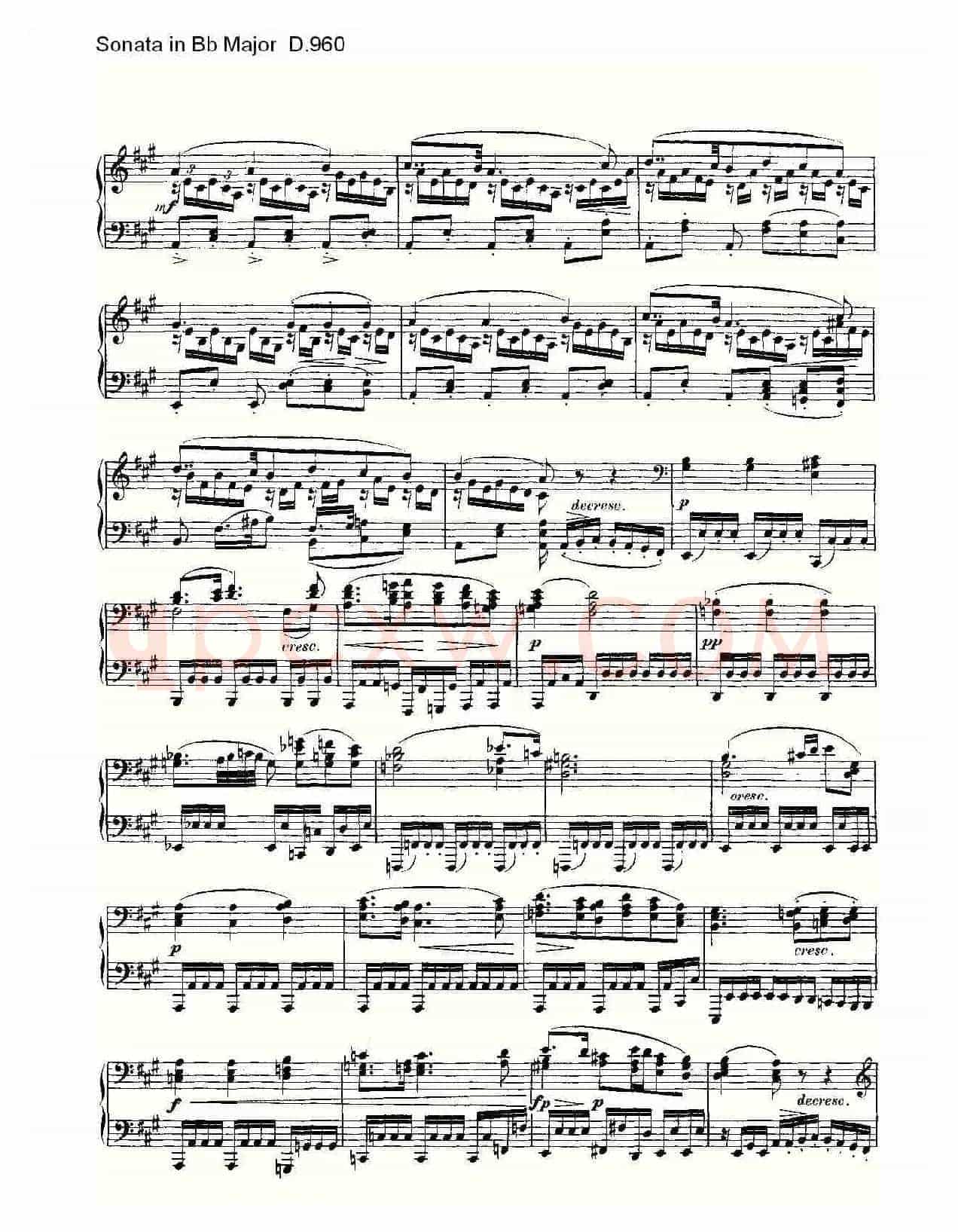 Sonata in Bb Major D.960(Bb大调奏鸣曲 D.960)