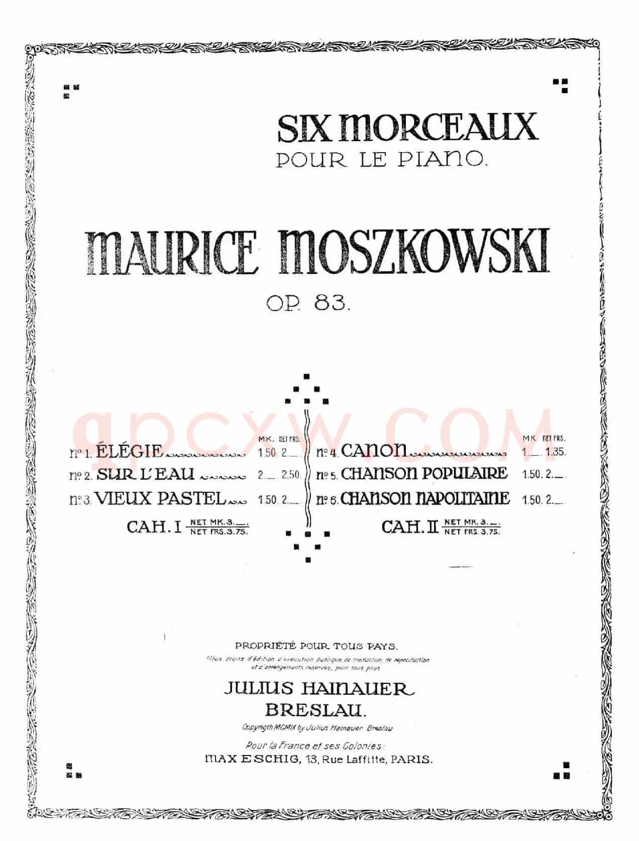 Six Pieces Op.83（6首小品·3）
