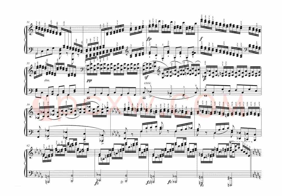 车尔尼大的三度音阶与双音经过句练习 作品245号