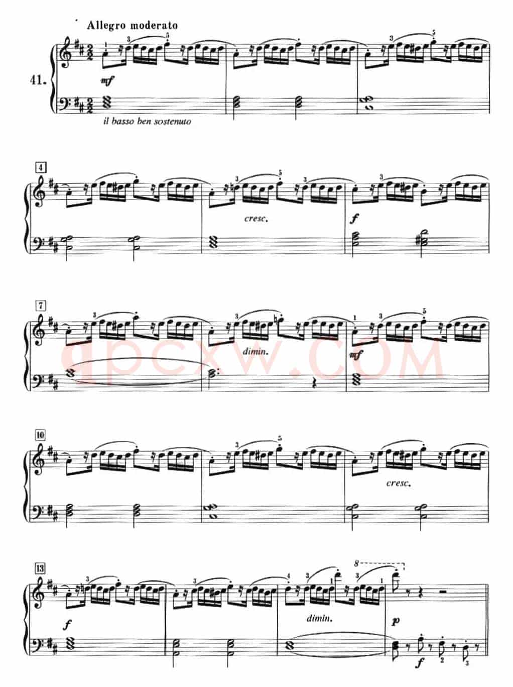 50首莱蒙钢琴练习曲 作品37（NO.41）