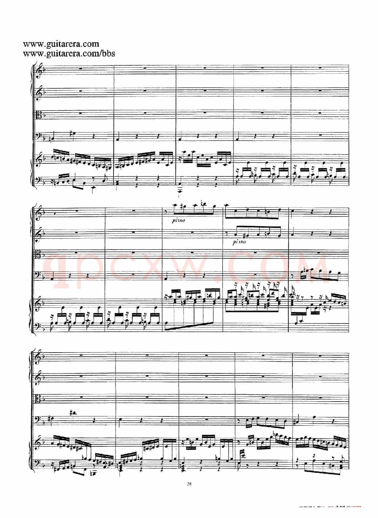 d小调第一号古钢琴协奏曲 BWV 1052(总谱)