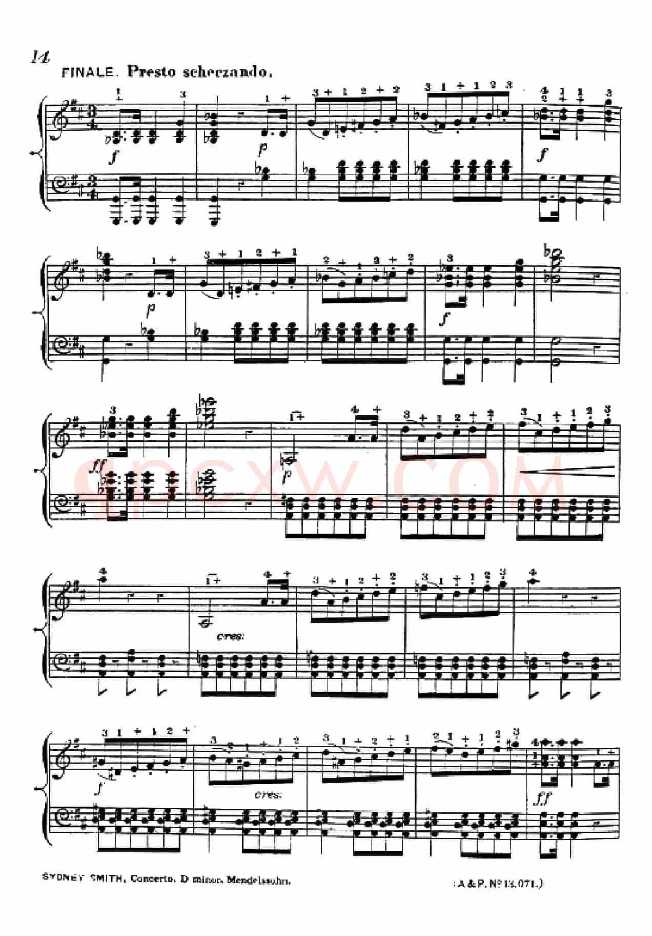 d小调第二钢琴协奏曲(钢琴独奏版)