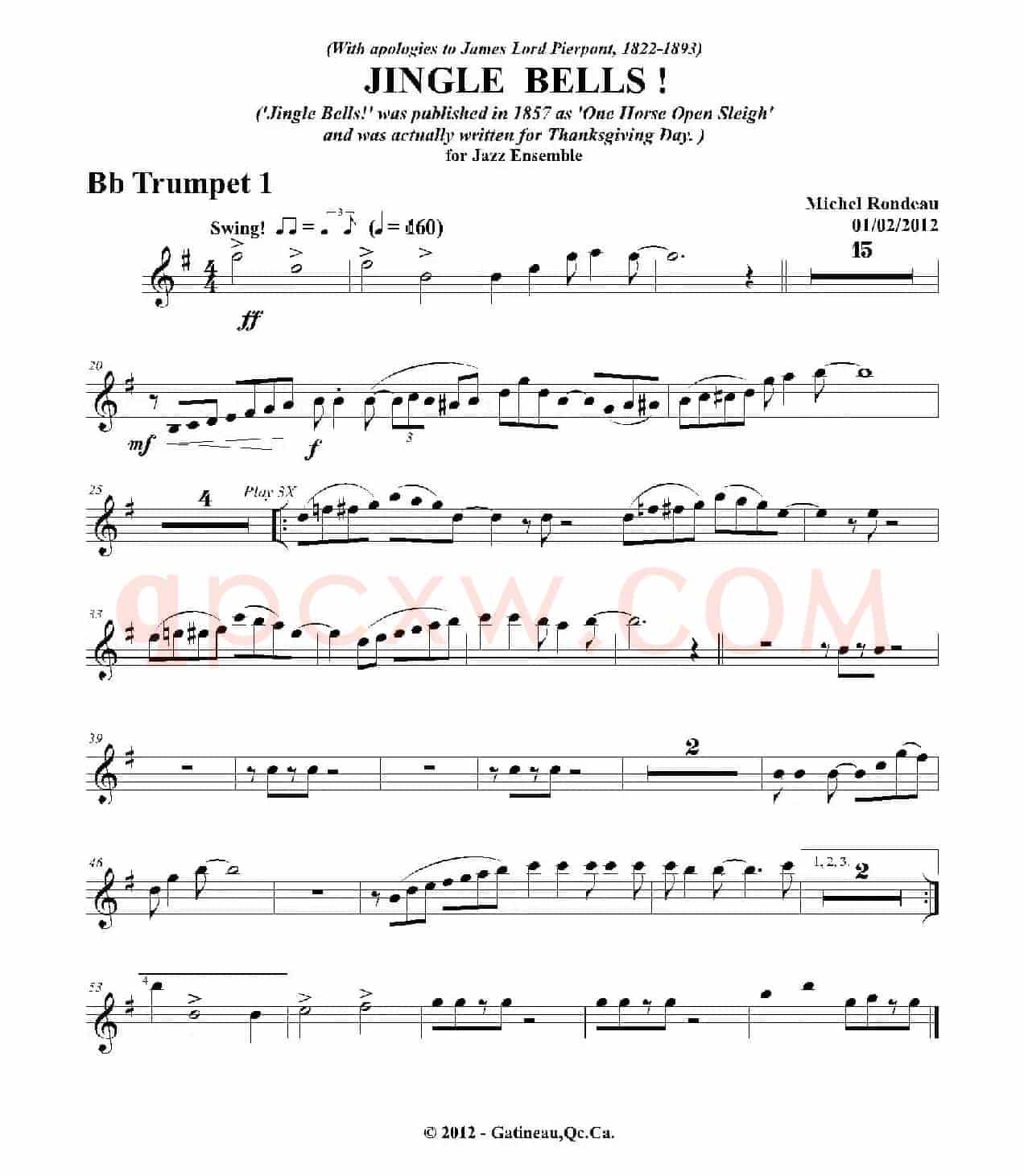 JINGLE BELLS！（第一降B小号分谱）