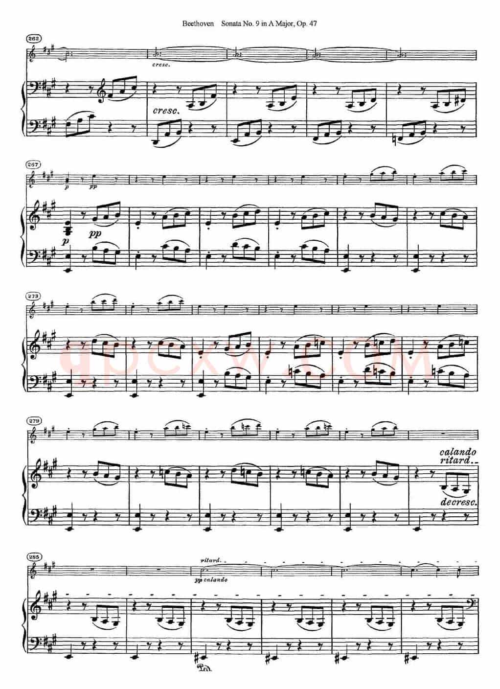 Violin Sonata No.9 in A Major Op.47（小提琴+钢琴伴奏）