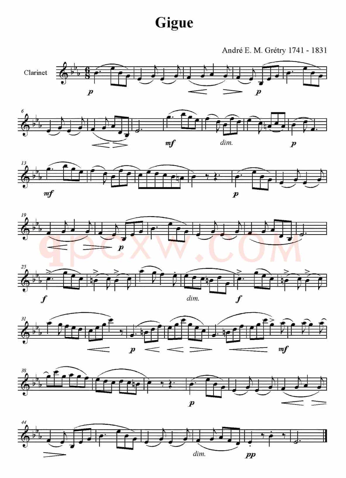 Gigue（单簧管）