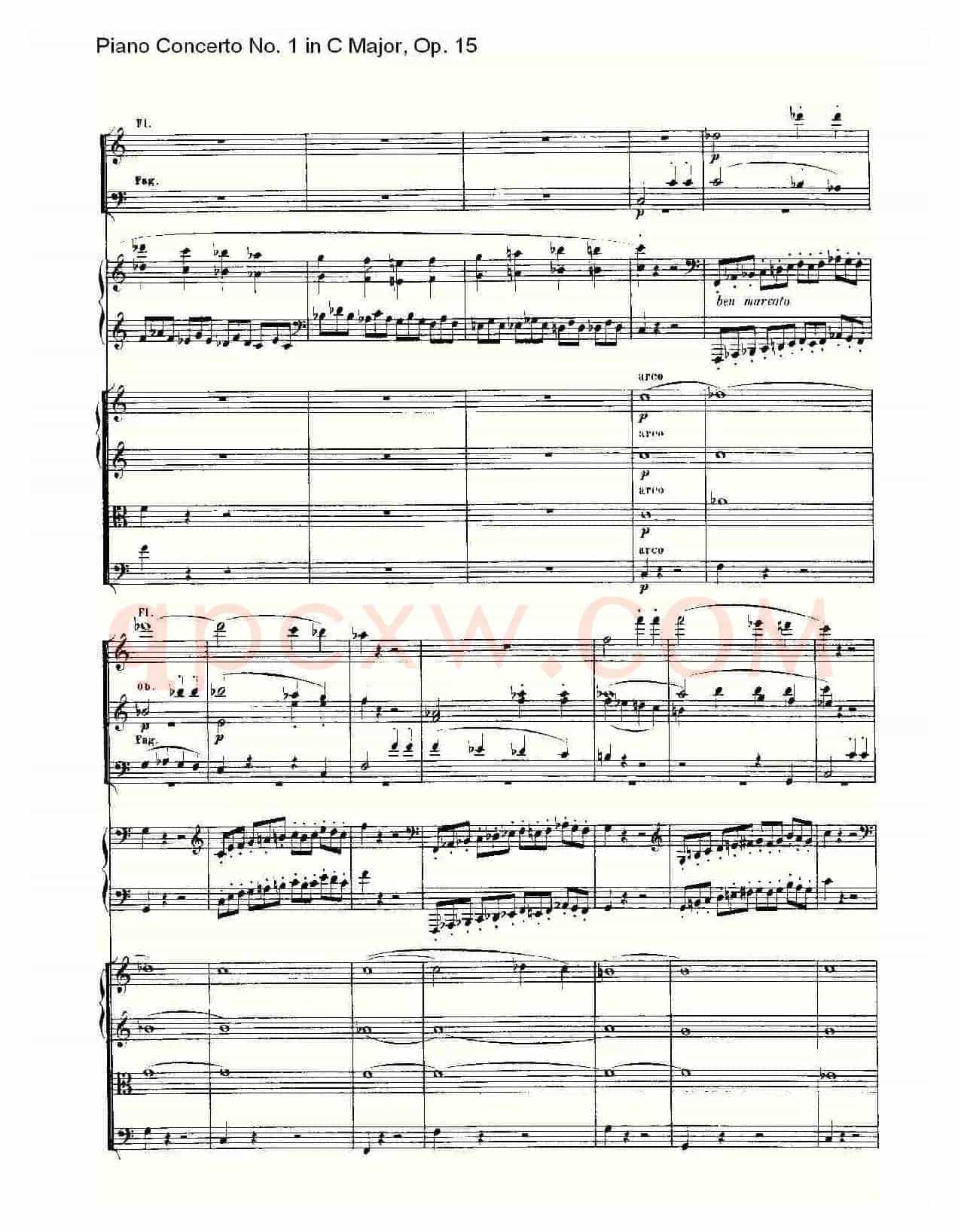 C大调钢琴第一协奏曲 Op.15 第一乐章