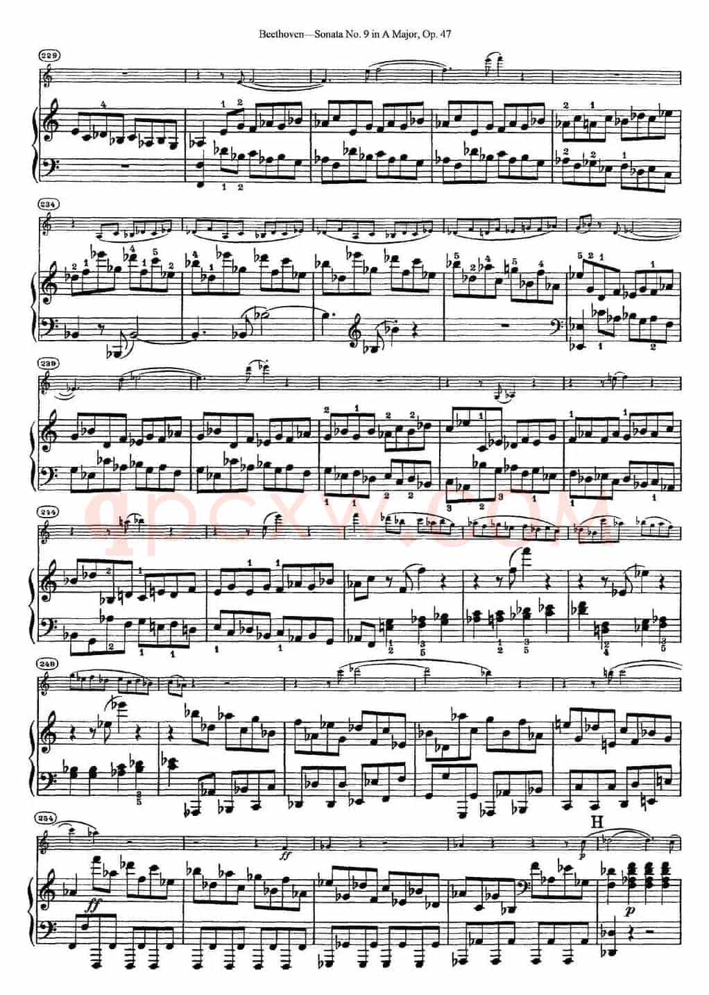 Violin Sonata No.9 in A Major Op.47（小提琴+钢琴伴奏）
