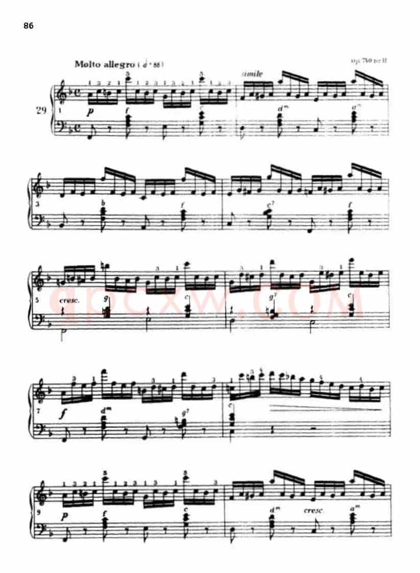 《车尔尼手风琴练习曲集》第Ⅲ册（P75—97）