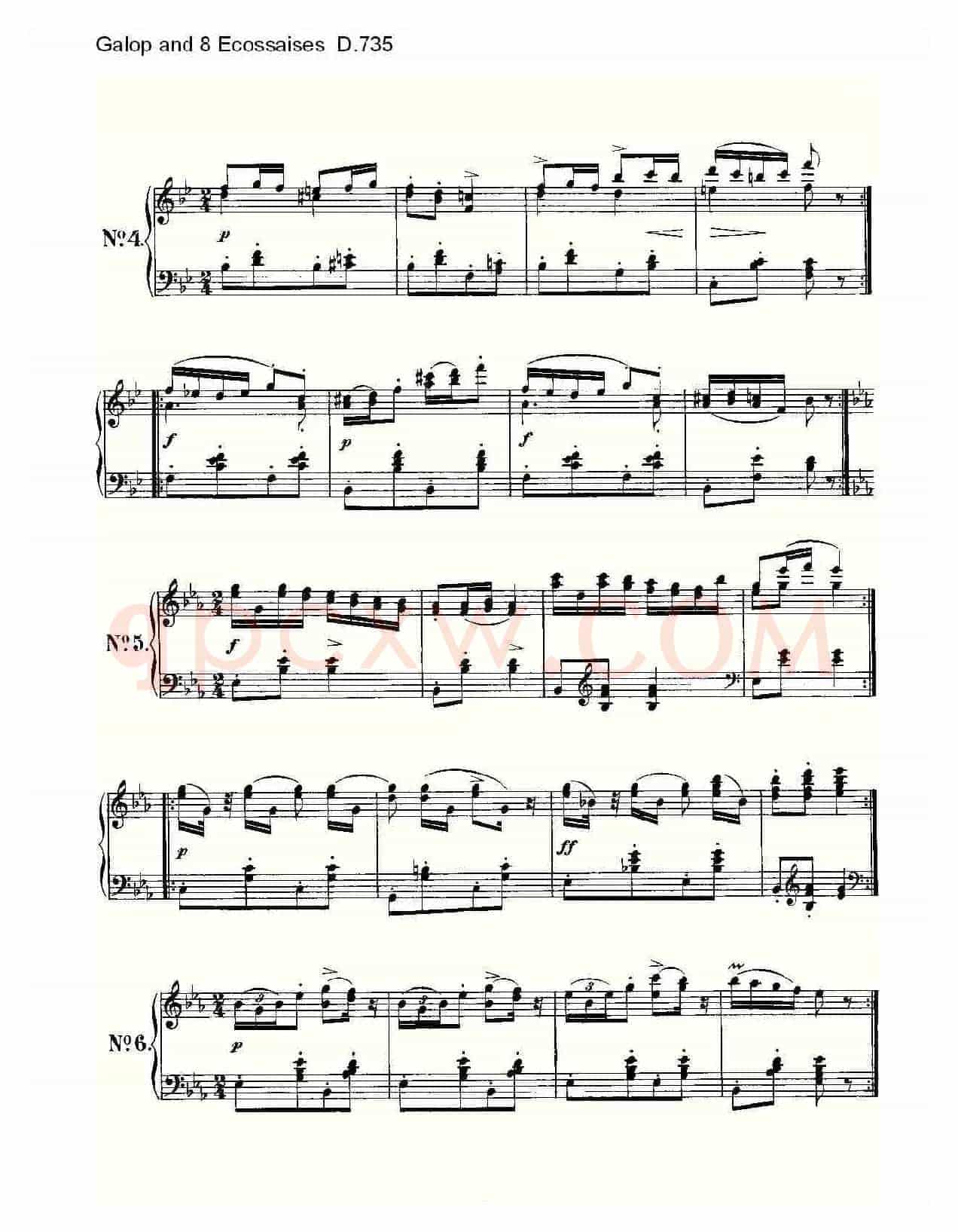 Galop and 8 Ecossaises D.735