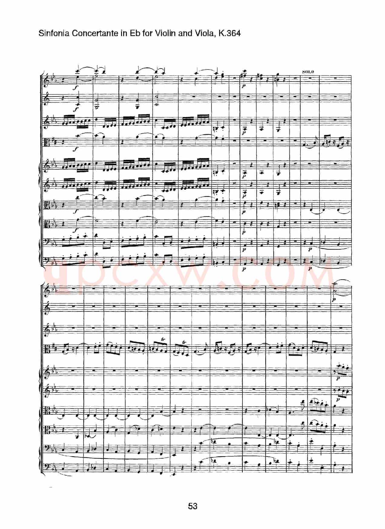 降E大调交响协奏曲（《Sinfonia Concertante in Eb》for Violin and Viola K.364）