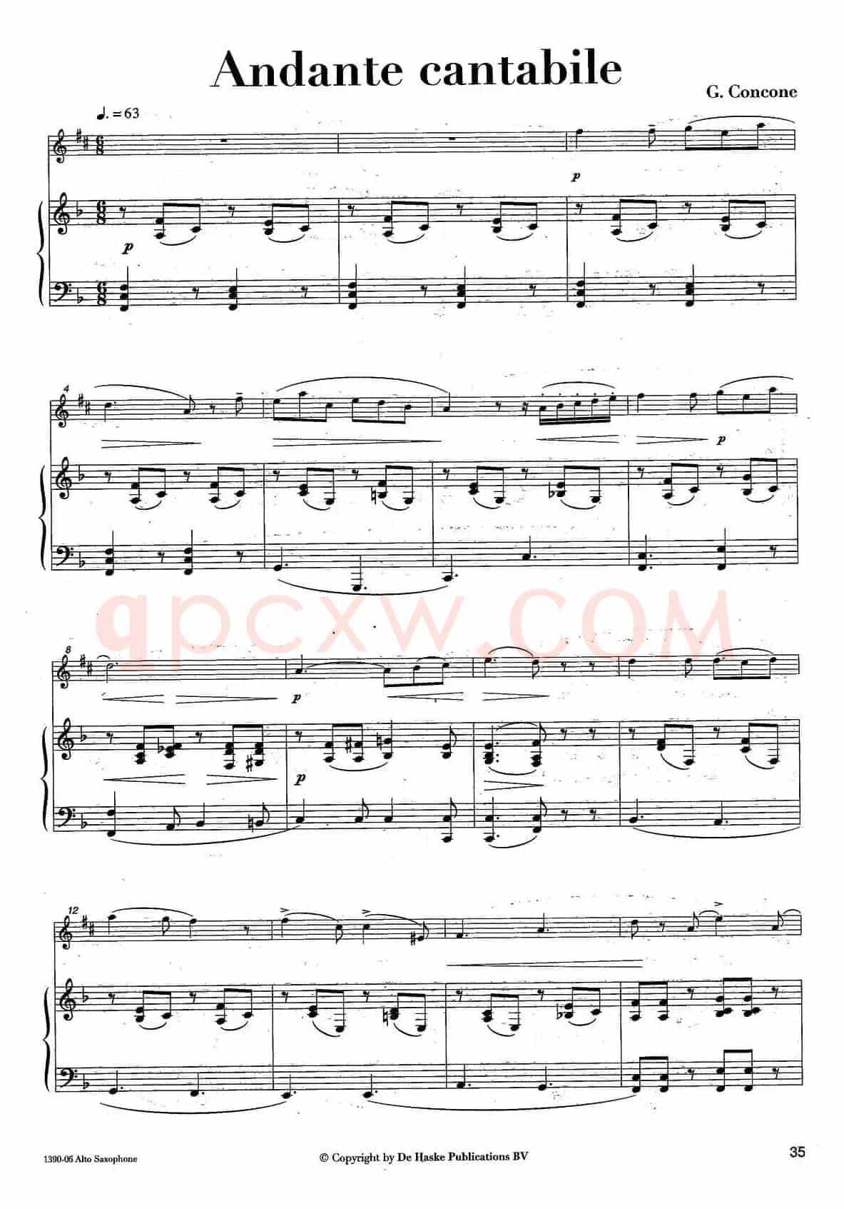 Andante cantabile（中音萨克所+钢琴伴奏、版本一）