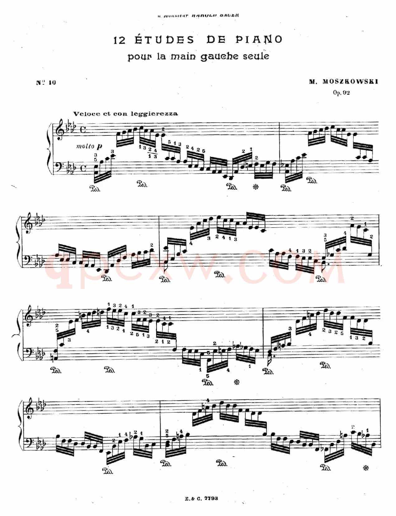 12 Etudes For The Left Hand Op.92 No.10(12首为左手而作的钢琴练习曲)