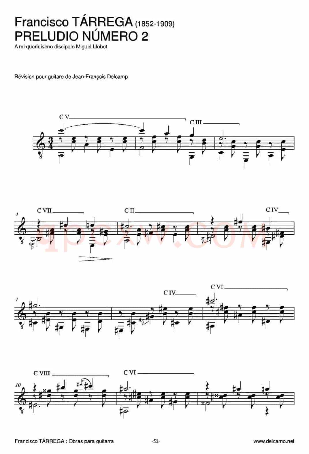 PRELUDIO NUMERO 2(A mi queridisimo discipulo Miguel Llobet)（古典吉他）