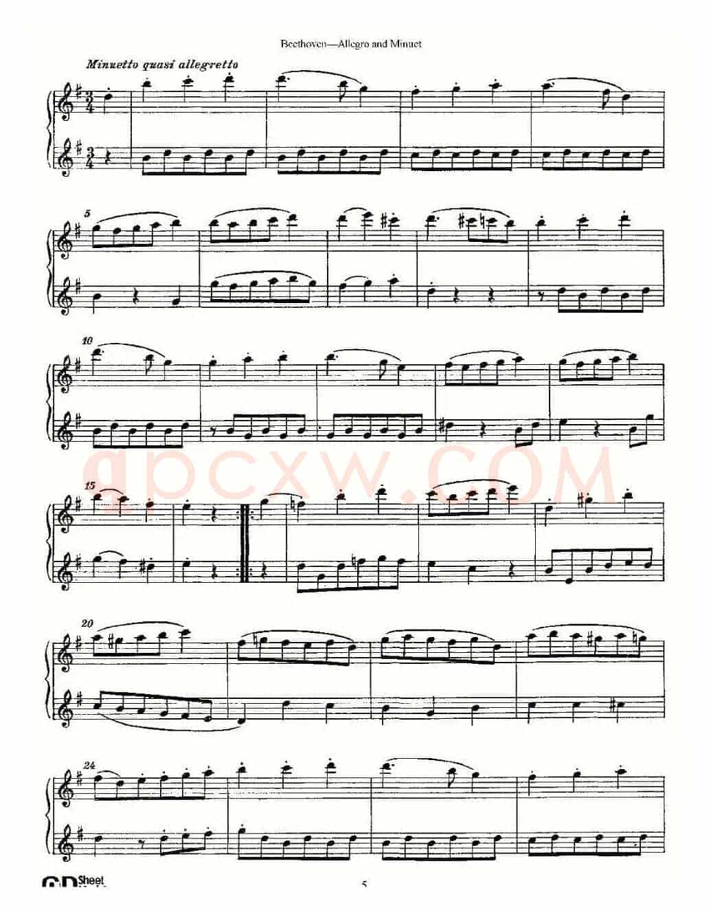 Allegro and Minuet（快板及小步舞曲）