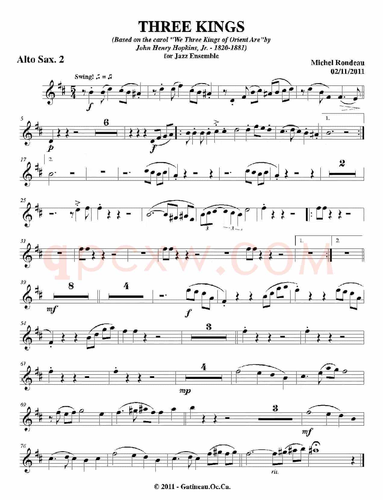 THREE KINGS（第二中音萨克斯分谱）