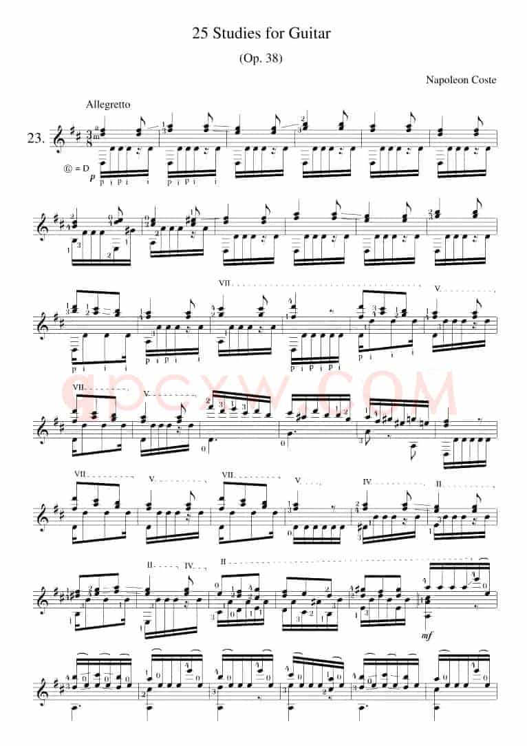 Napoleon Coste《25 Studies,Op.38》（STUDY 23）