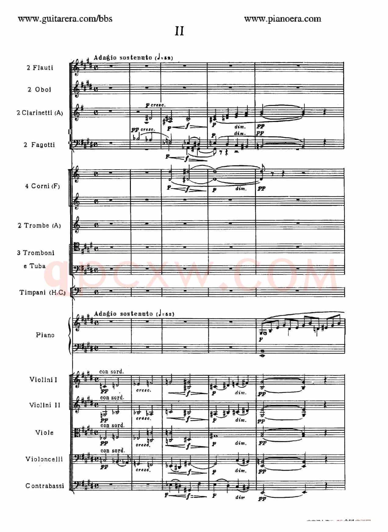 c小调第二钢琴协奏曲 Op.18（第二乐章总谱）