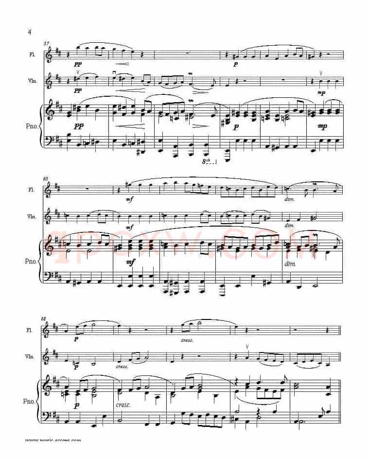 Rondeau（鼓号回旋曲）（小提琴+长笛+钢琴伴奏，二重奏）