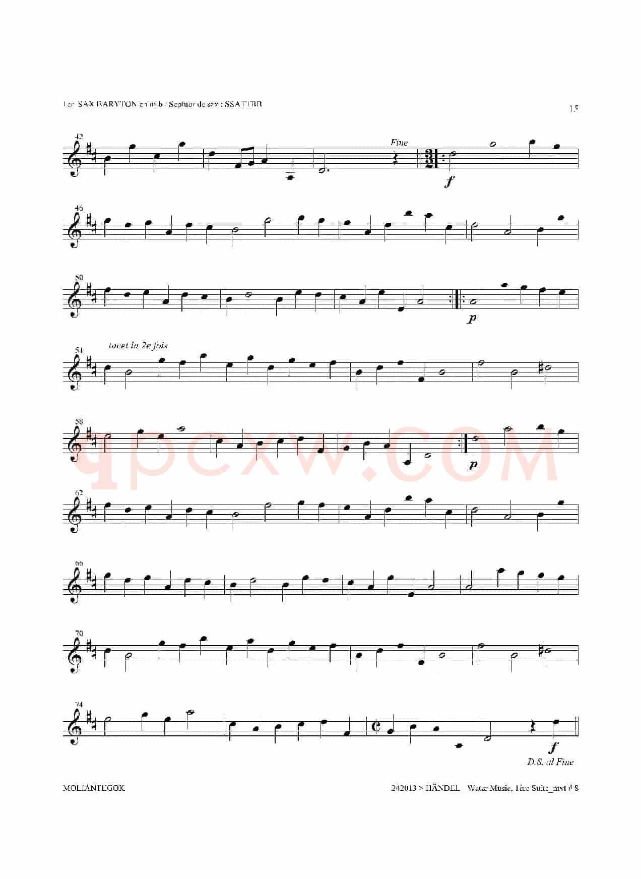 Water Music（HWV.348 No.1）（第一上低音萨克斯）