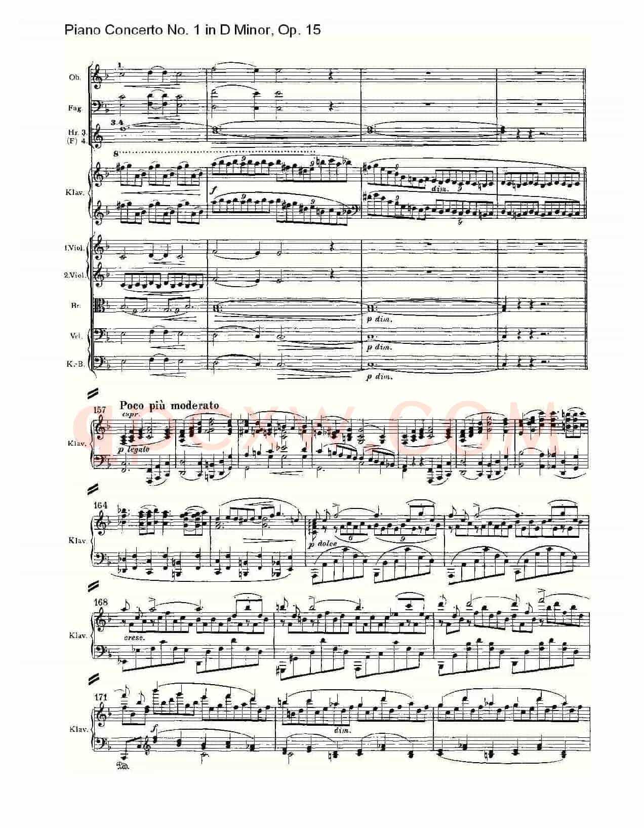 D小调钢琴第一协奏曲, Op.15第一乐章(一)