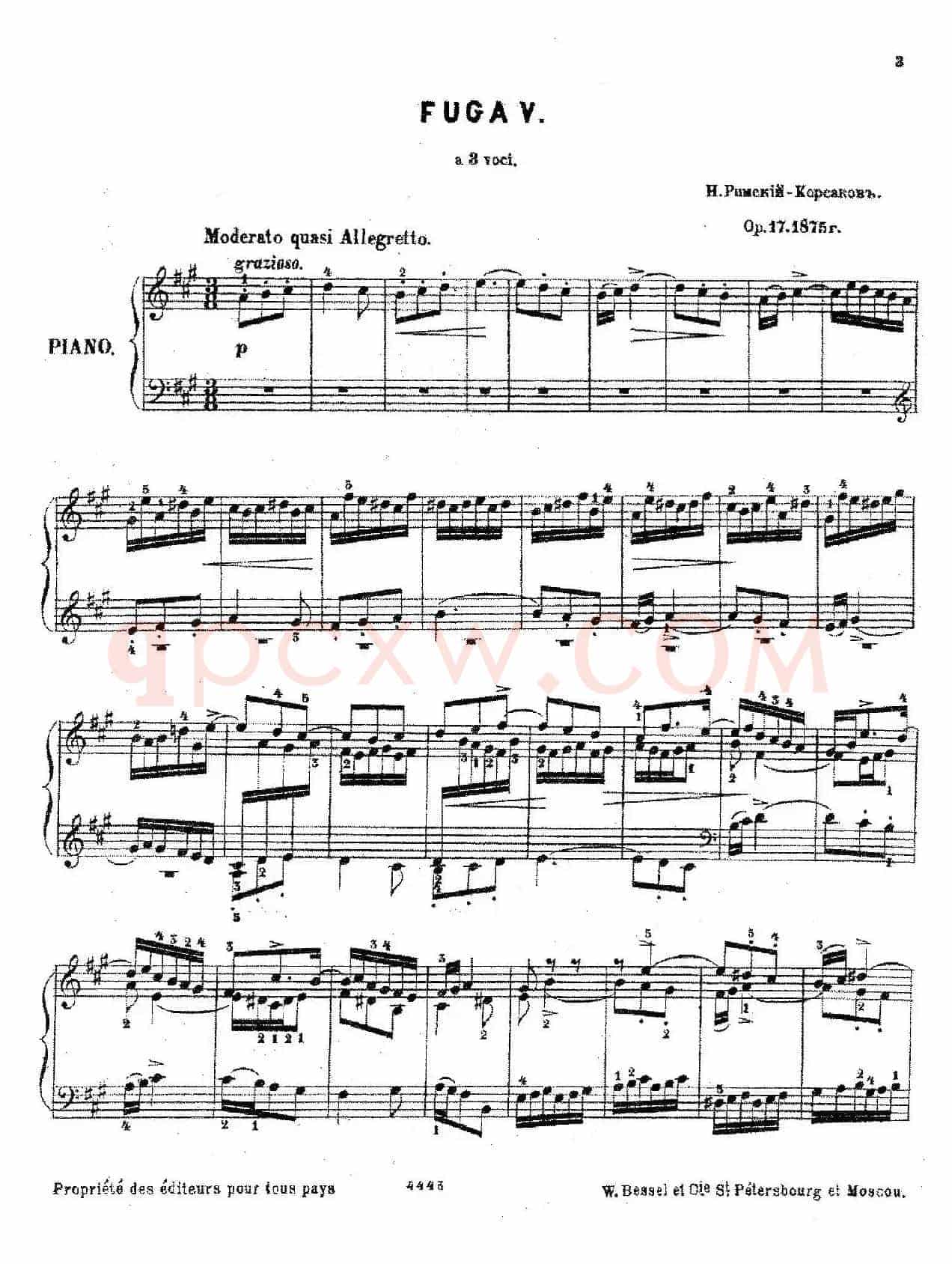 Six Fugues Op.17（6首赋格·Ⅴ）