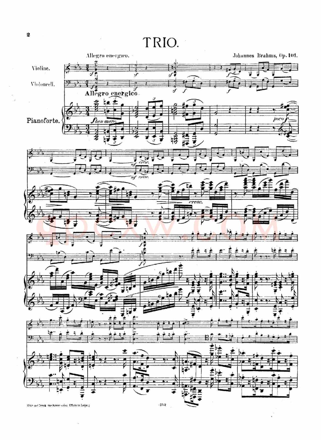 Piano Trio No.3 in c Minor Op.101(c小调第三钢琴三重奏)