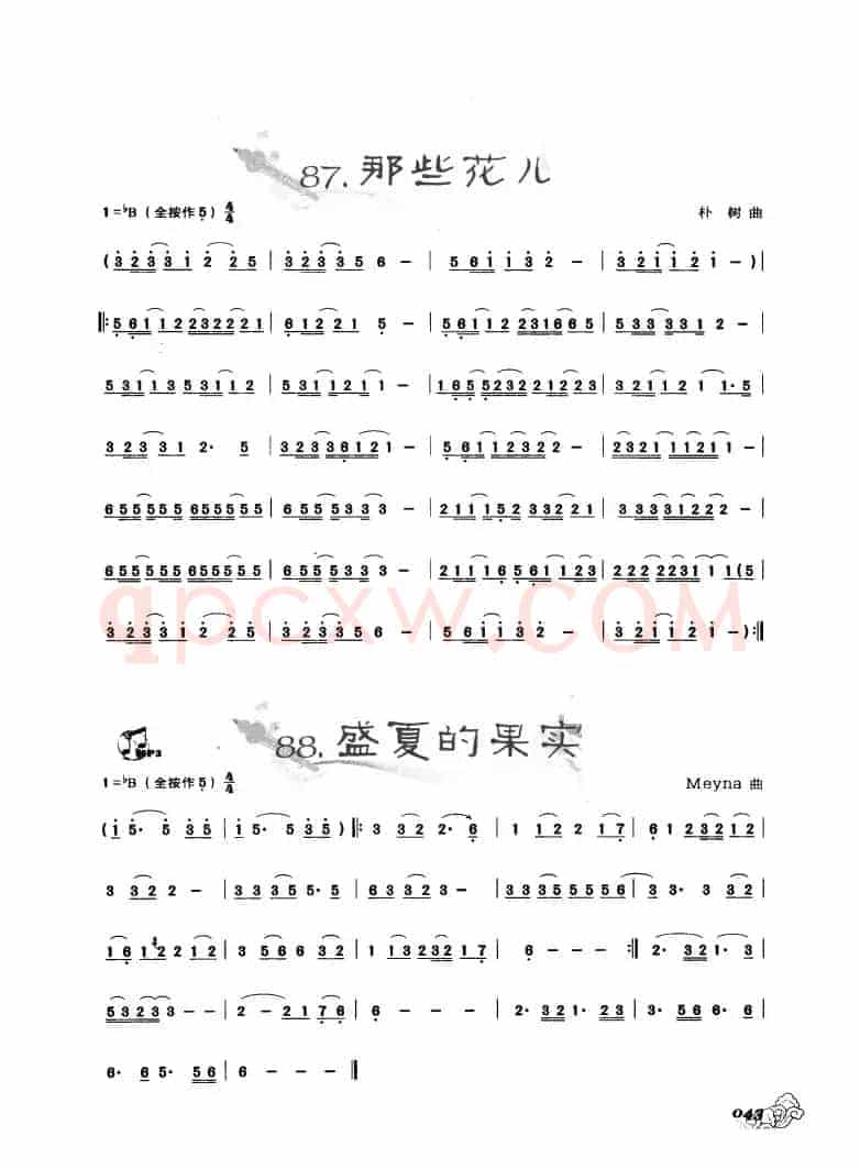 葫芦丝曲精选：那些花儿 盛夏的果实