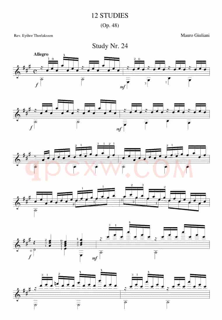 Mauro Giuliani《12 Studies,Op.48》（STUDY 24）