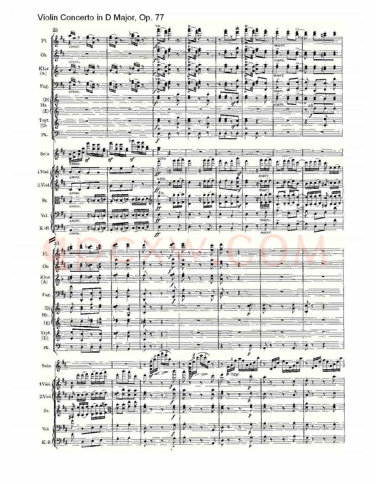 D大调小提琴协奏曲, Op.77第三乐章