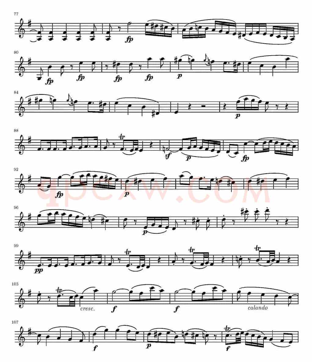 String Quartet KV.387（弦乐四重奏第一小提琴分谱）