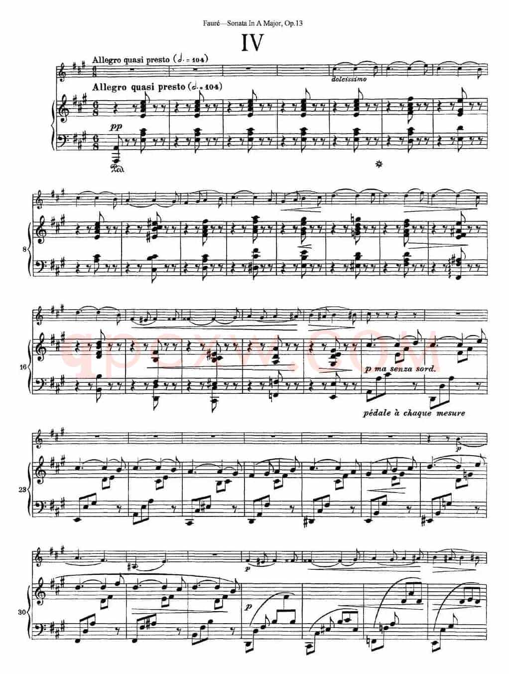 Violin Sonata No.1 Op.13（小提琴+钢琴伴奏）