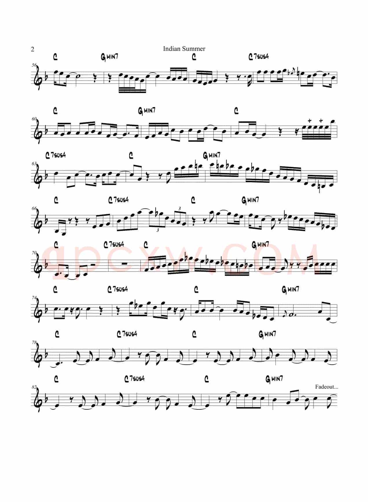 Indian Summer（Trumpet in Bb）