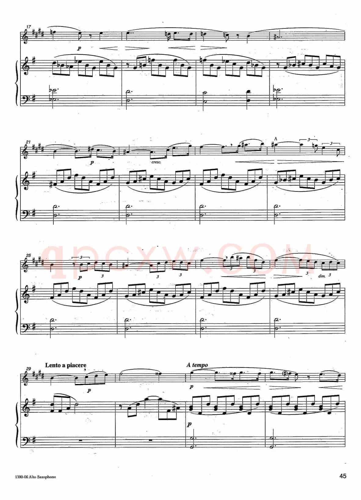 Andante cantabile（中音萨克所+钢琴伴奏、版本二）