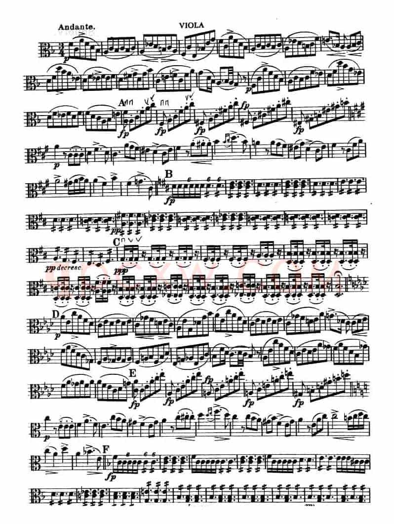 TROUT-QUARTET（中提琴谱）