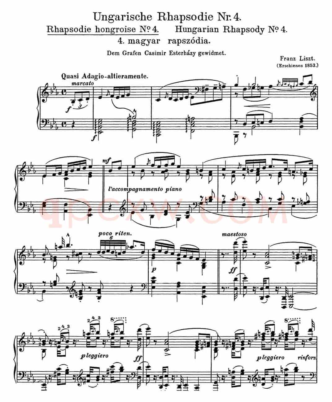 李斯特 匈牙利狂想曲 Hungarian Rhapsodies S.244 No.4