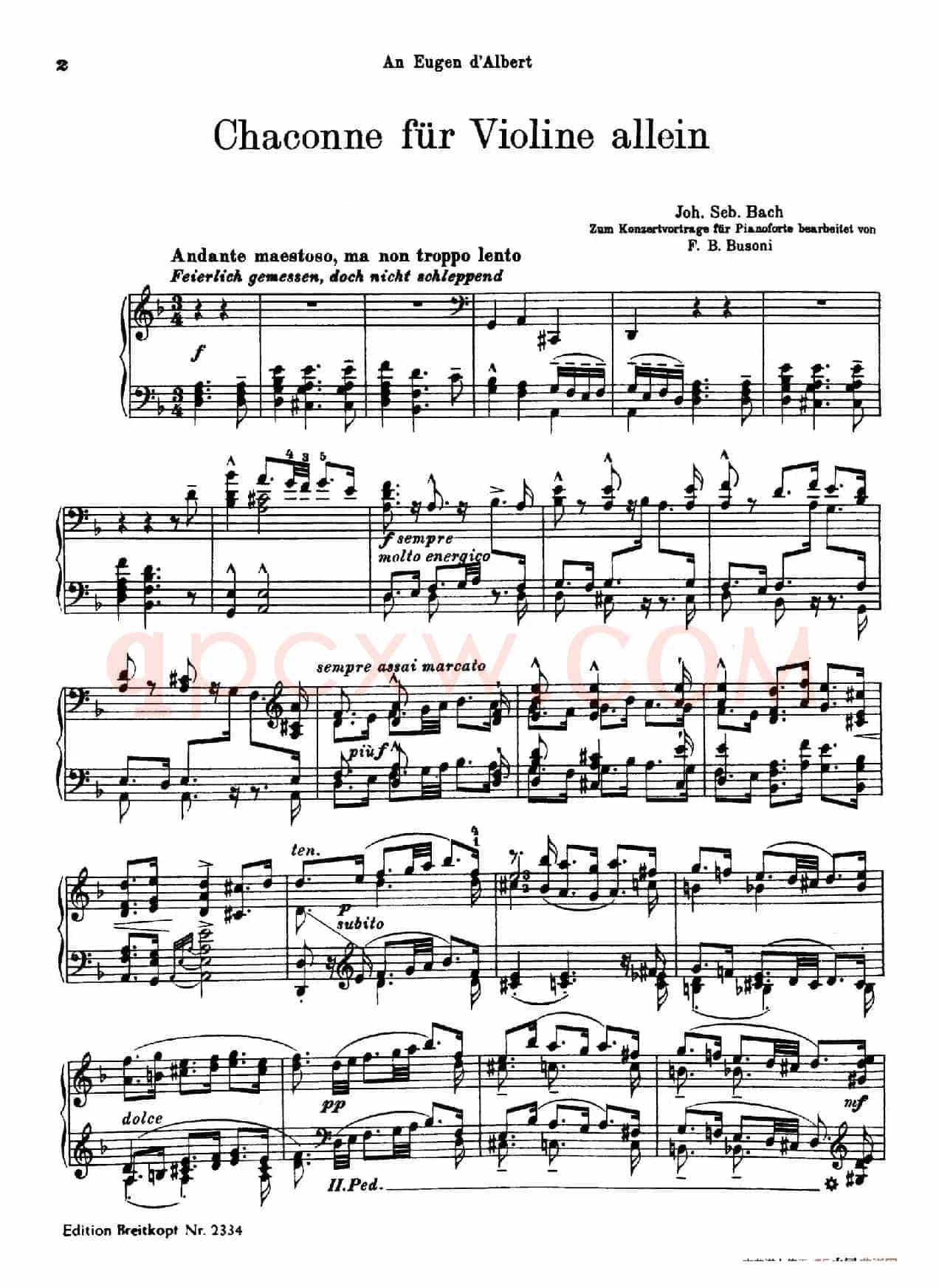 Chaconne in d Minor BWV 1004(d小调恰空)
