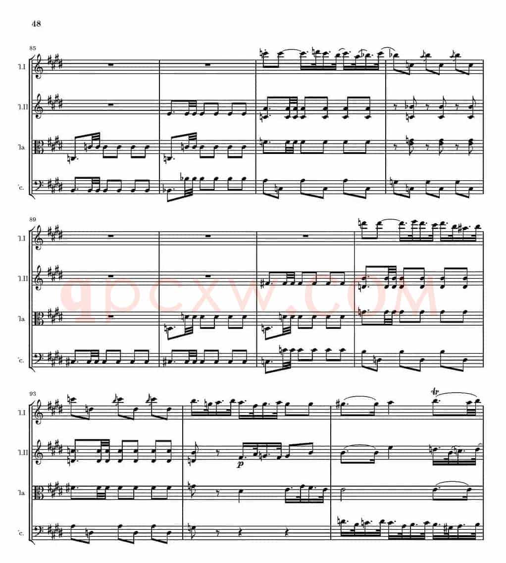 String Quartet nr.18 in E minor（E小调弦乐四重奏、P46-60）