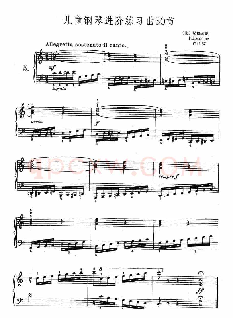 儿童钢琴进阶练习曲50首之5