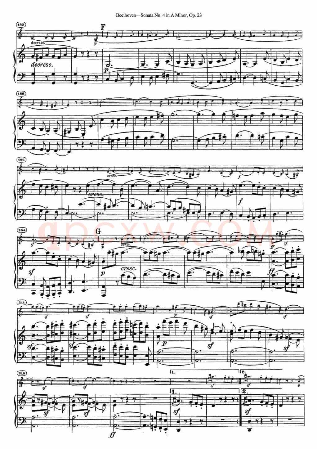 Violin Sonata No.4 in A Minor Op.23（小提琴+钢琴伴奏）