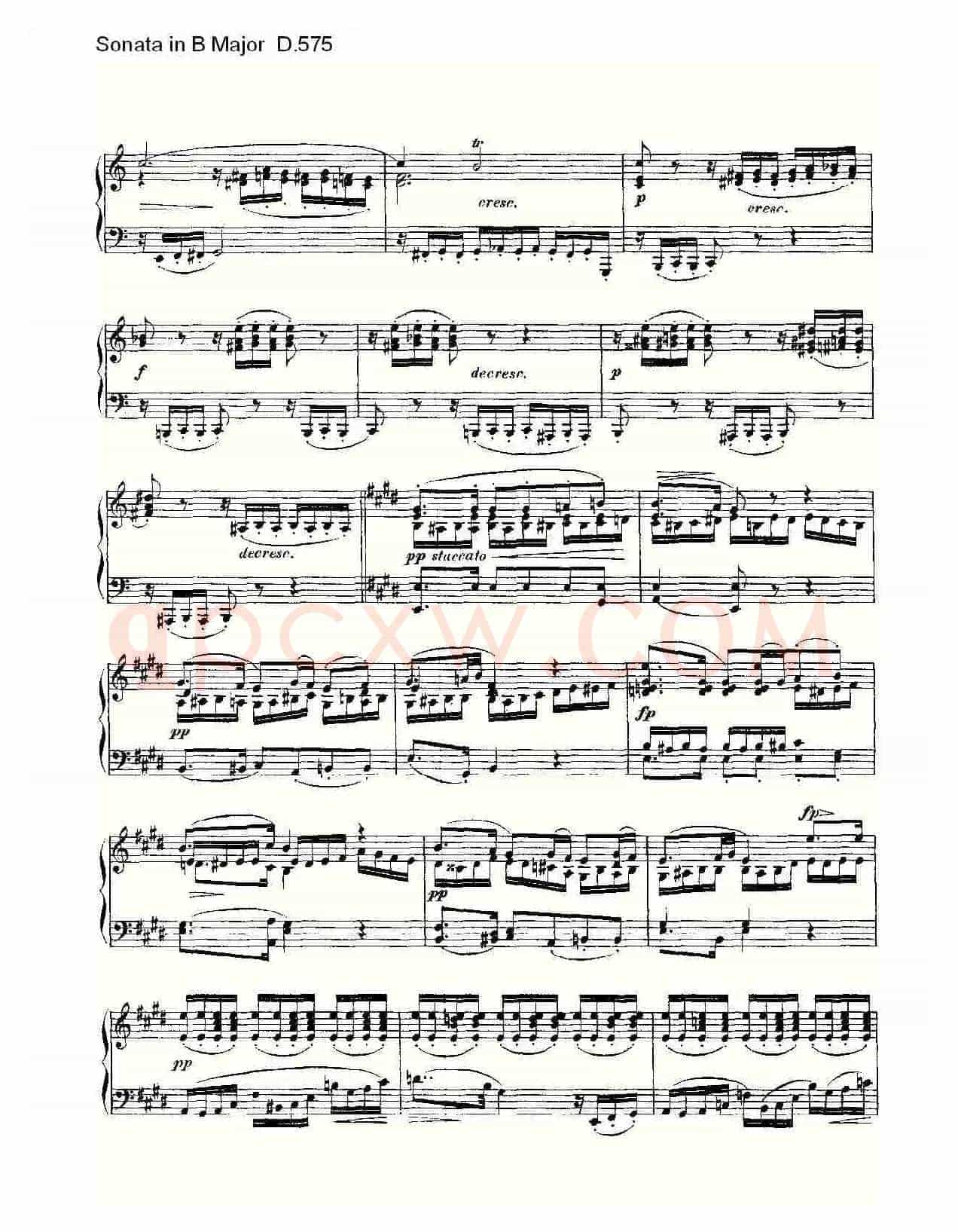 Sonata in B Major D.575（B大调奏鸣曲 D.575）