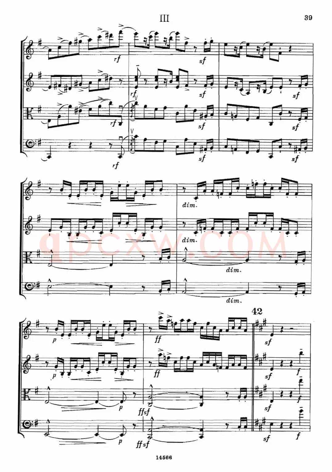 QUARTET Op.83(第三部分)(弦乐四重奏)