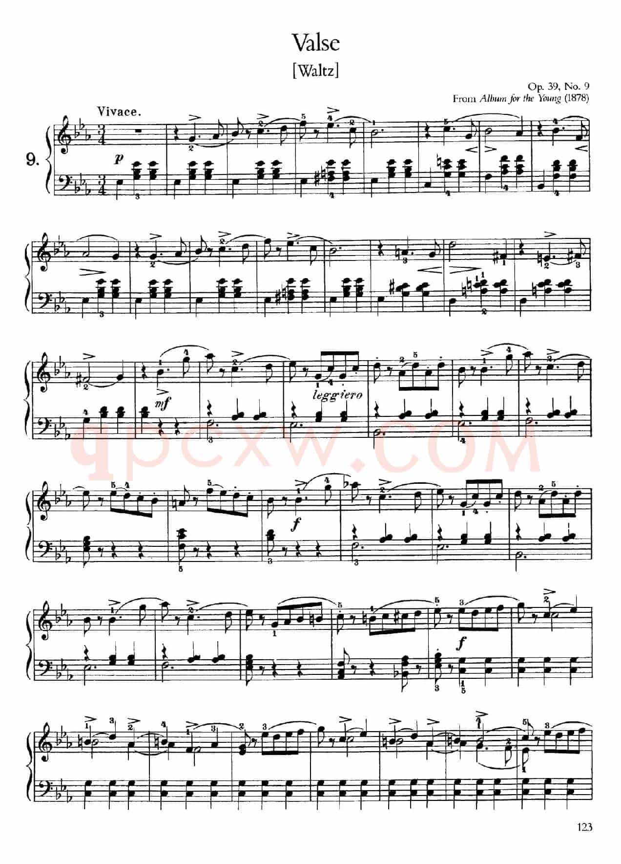 Album for the Young Op.39(儿童钢琴曲集)(9. 圆舞曲 Waltz)