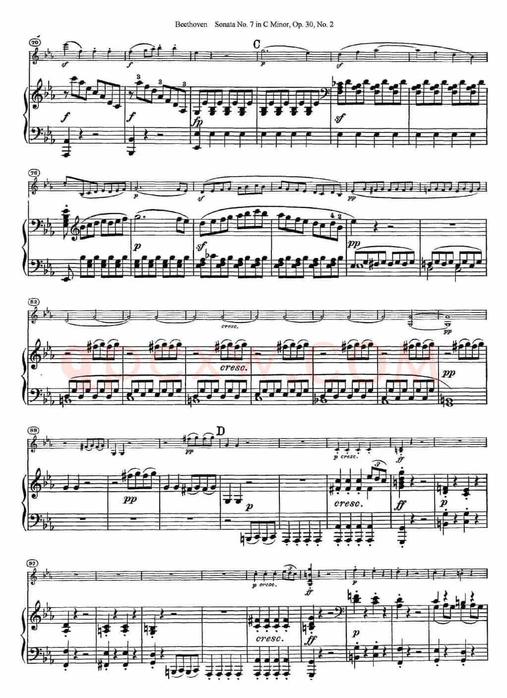 Violin Sonata No.7 in C Minor Op.30 No.2（小提琴+钢琴伴奏）