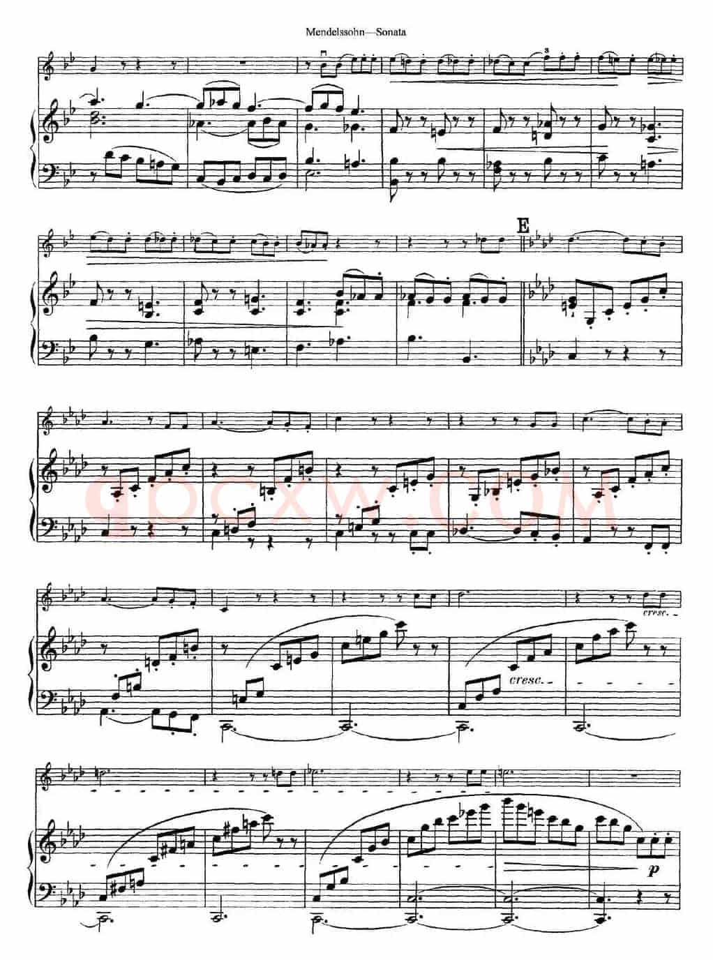 Mendelssohn Violin Sonata（小提琴+钢琴伴奏）
