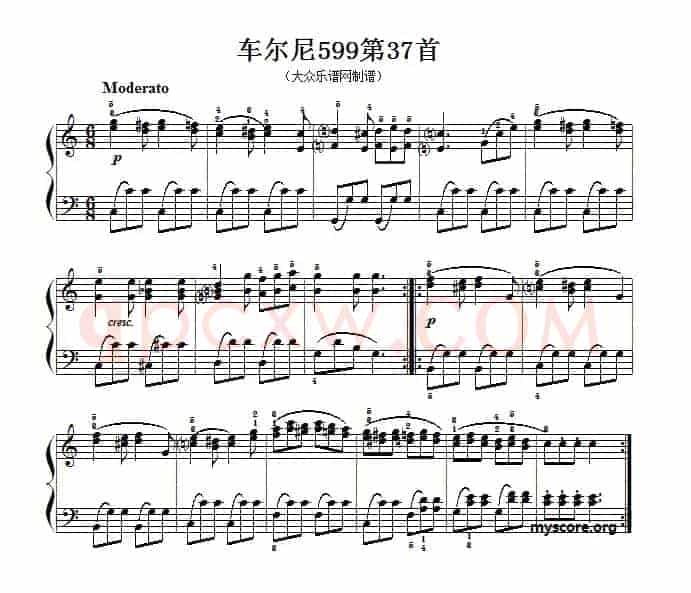 车尔尼599第37首曲谱及练习指导