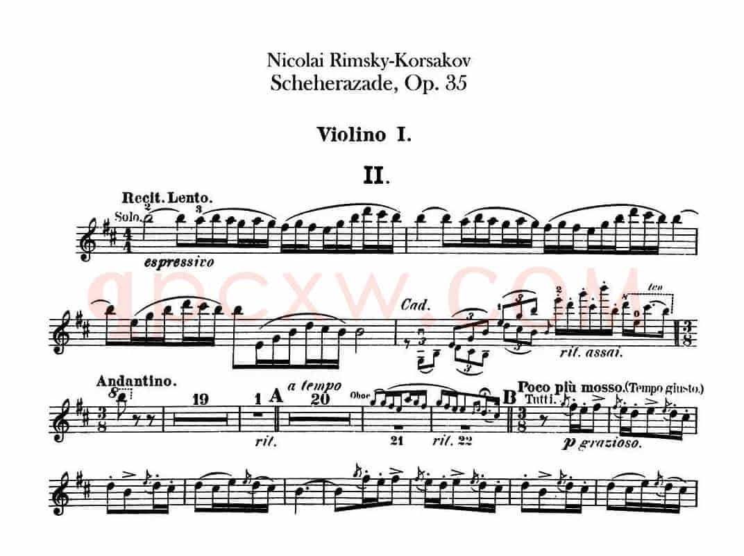 Scheherazade(Ⅱ)Op.35(第一小提琴)