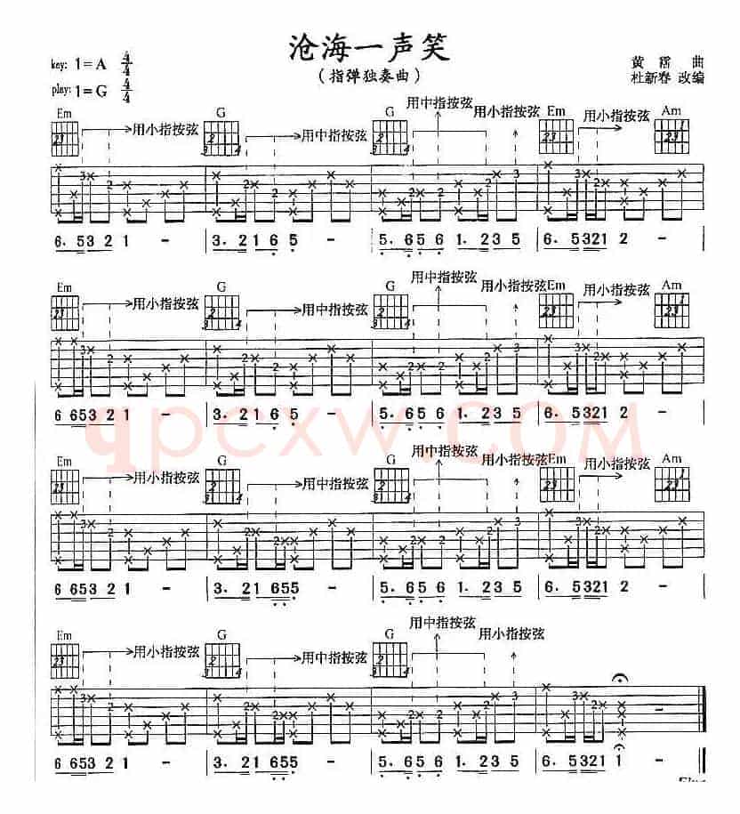 沧海一声笑（指弹独奏、杜新春改编版）