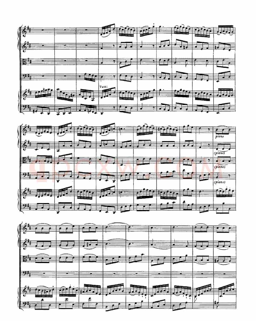 Harpsichd Concerto in D Maj BWV 1054(D大调第三号古钢琴协奏曲·总谱)